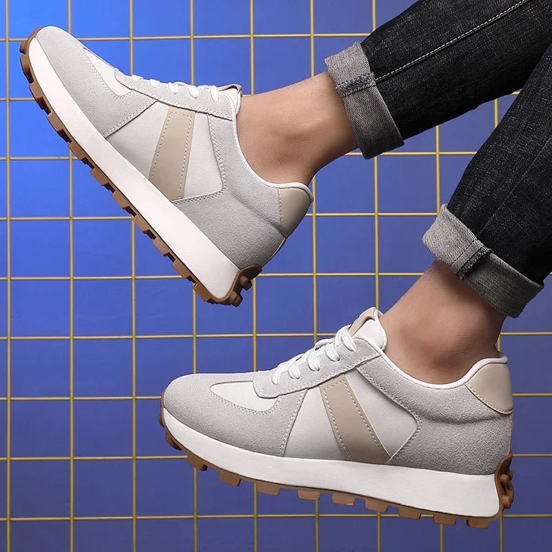 Elevator Casual Sneakers Man Cow Suede Leather Lace-Up Round Toe Platform Shoes 3/6/8cm Height Increase Shoes For Men Lift Sport - flohmarkt-deutschland.shop