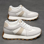 Elevator Casual Sneakers Man Cow Suede Leather Lace-Up Round Toe Platform Shoes 3/6/8cm Height Increase Shoes For Men Lift Sport - flohmarkt-deutschland.shop