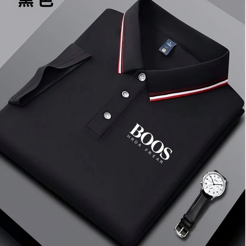 Embroidered New Men's Business Casual Short Sleeved Polo Shirt, Fashionable, Breathable, Comfortable and Versatile Top - flohmarkt-deutschland.shop