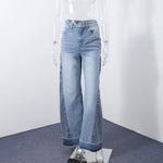 enim Jeans-Hose, hohe Taille, weites Bein, Baggy-Hose für Damen, 2025, neue lässige tägliche Streetwear-Hose - flohmarkt-deutschland.shop