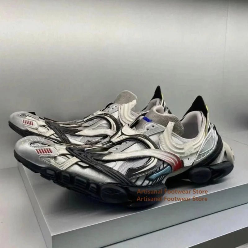 Erhöhungs-Sneaker mit dicken Sohlen für Damen und Herren, atmungsaktive Laufsteg-Schuhe, Unisex-Schnür-Brettschuhe, Herbst- und Sommer-Freizeitschuhe - flohmarkt-deutschland.shop