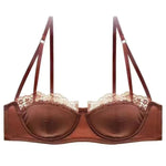 European Satin Half Cup Push Up BH Set Bügel Dünn Glatt Grün Spitze Komfortabel Sexy Dessous Für Damen 32-38 Hot Selling YEMOMO - flohmarkt-deutschland.shop