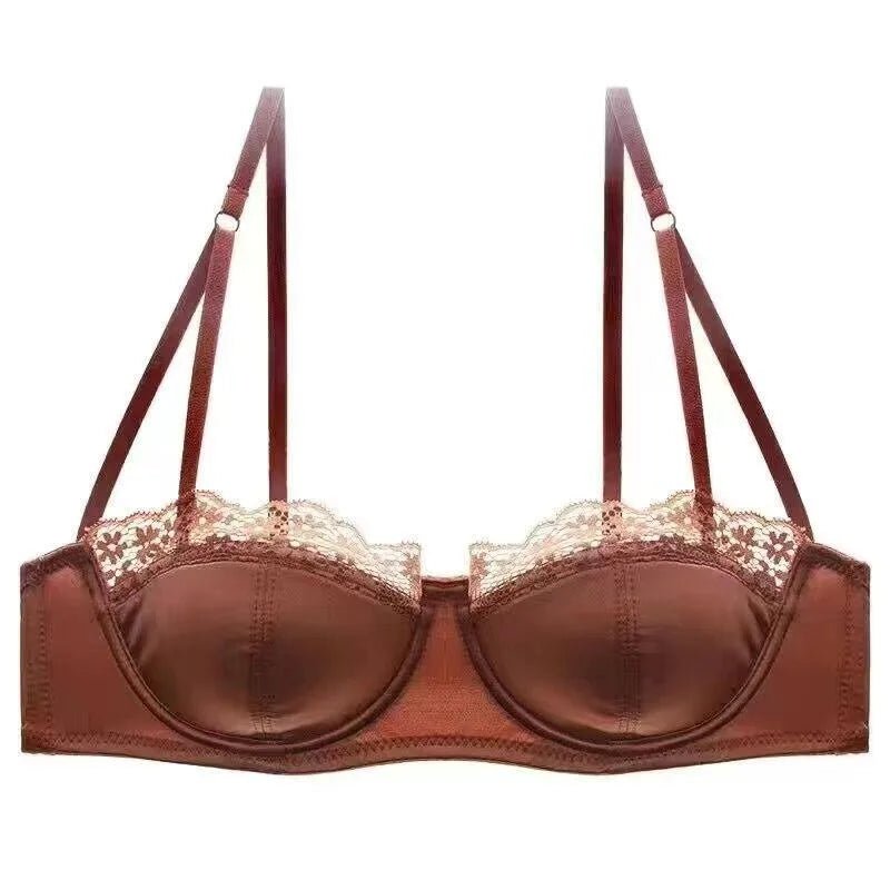 European Satin Half Cup Push Up BH Set Bügel Dünn Glatt Grün Spitze Komfortabel Sexy Dessous Für Damen 32-38 Hot Selling YEMOMO - flohmarkt-deutschland.shop