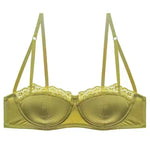 European Satin Half Cup Push Up BH Set Bügel Dünn Glatt Grün Spitze Komfortabel Sexy Dessous Für Damen 32-38 Hot Selling YEMOMO - flohmarkt-deutschland.shop