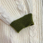 Evermore Cardigan Taylor Version Green Vine bestickter Button-Down-Pullover mit Zopfmuster für Damen, Herbst-Winter-Vintage-Outfit - flohmarkt-deutschland.shop