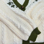 Evermore Cardigan Taylor Version Green Vine bestickter Button-Down-Pullover mit Zopfmuster für Damen, Herbst-Winter-Vintage-Outfit - flohmarkt-deutschland.shop