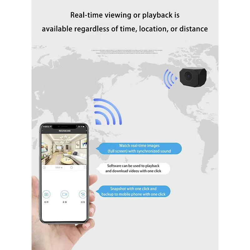 Lenovo WiFi Security Camera 4K HD Wireless Mini Remote Monitor Portable Small Camcorder Home Security Surveillance Smart Camera