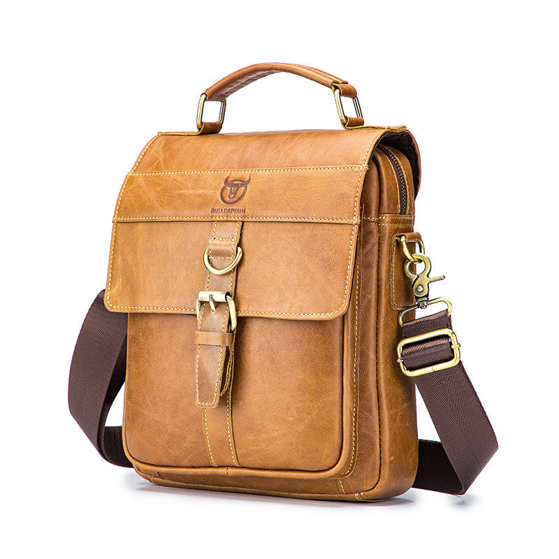 Men's Casual One Shoulder Messenger Bag in Cowhide