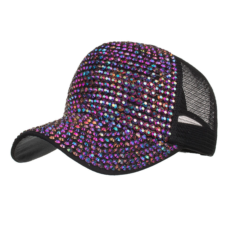 Korean Style Rhinestone Baseball Cap for Sun Protection