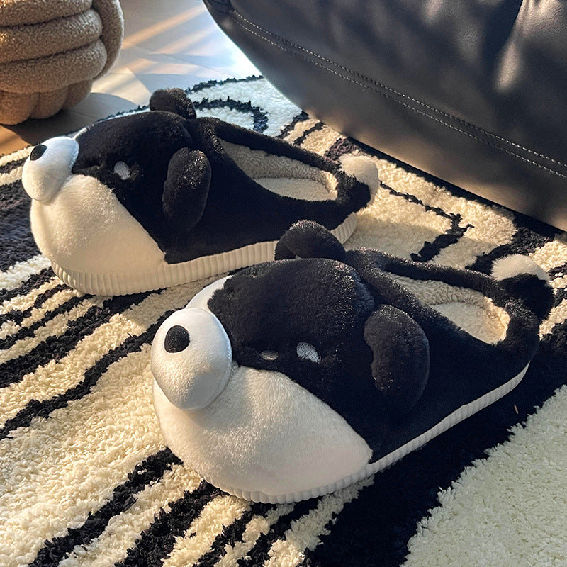Warm Plush Couple Cotton Slippers