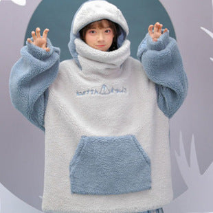Shark Hoodie Couples Winter Fleece Jacket for Comfort