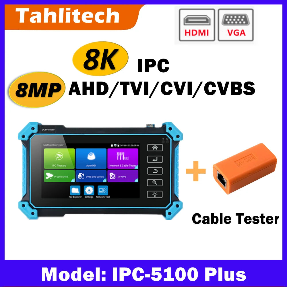 CCTV Tester IP camera ahd mini monitor 4k HDMI VGA IPC tester CCTV poe portable monitor cftv camera cable testing ONVIF PTZ