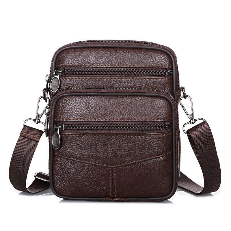 Men's Genuine Leather Cowhide Messenger Shoulder Bag