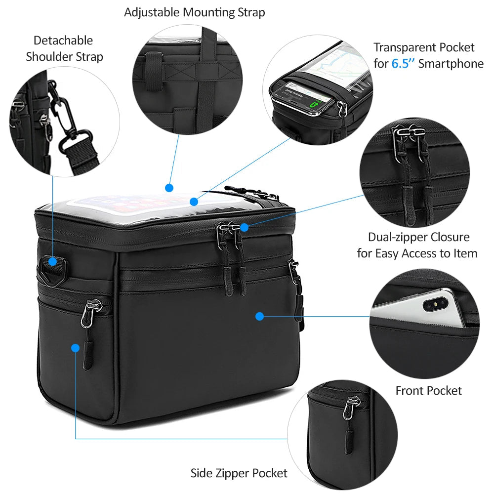 Fahrrad Lenker Tasche Wasserdichte Fronttasche Mit Transparentem Smartphonefach - flohmarkt-deutschland.shop