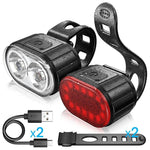 Fahrrad Lichter LED Fahrrad Lampe USB Aufladbare Fahrrad Vorne und Hinten Licht Vordere Lampe Rücklicht Radfahren Laterne Fahrrad Taschenlampe - flohmarkt-deutschland.shop