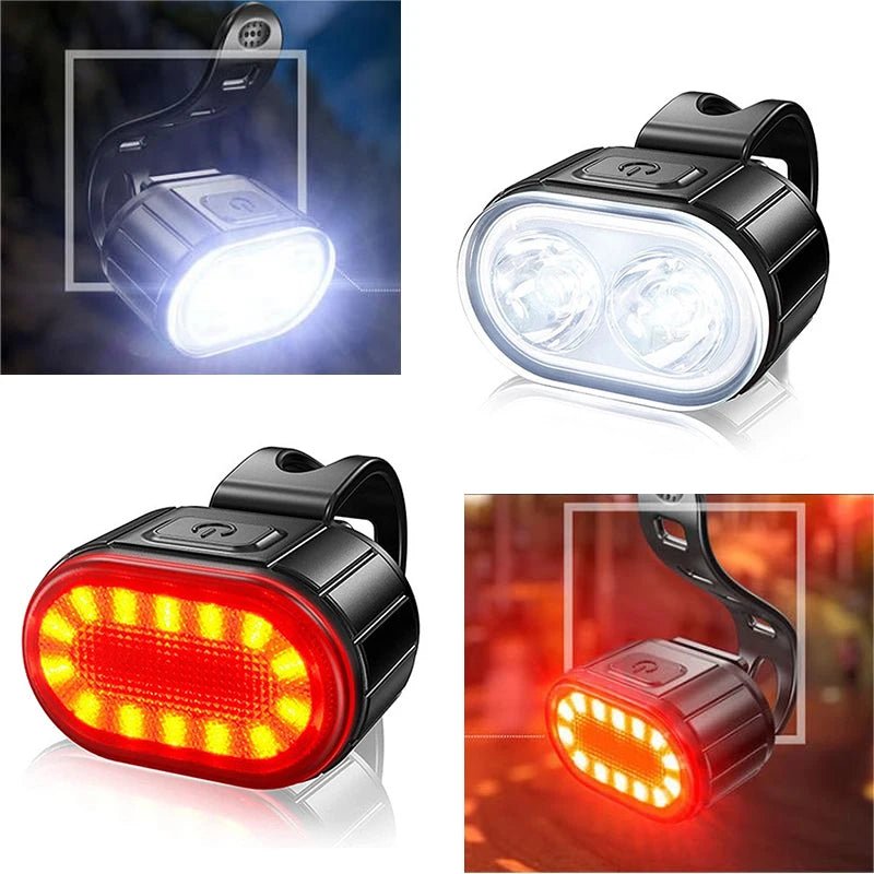 Fahrrad Lichter LED Fahrrad Lampe USB Aufladbare Fahrrad Vorne und Hinten Licht Vordere Lampe Rücklicht Radfahren Laterne Fahrrad Taschenlampe - flohmarkt-deutschland.shop