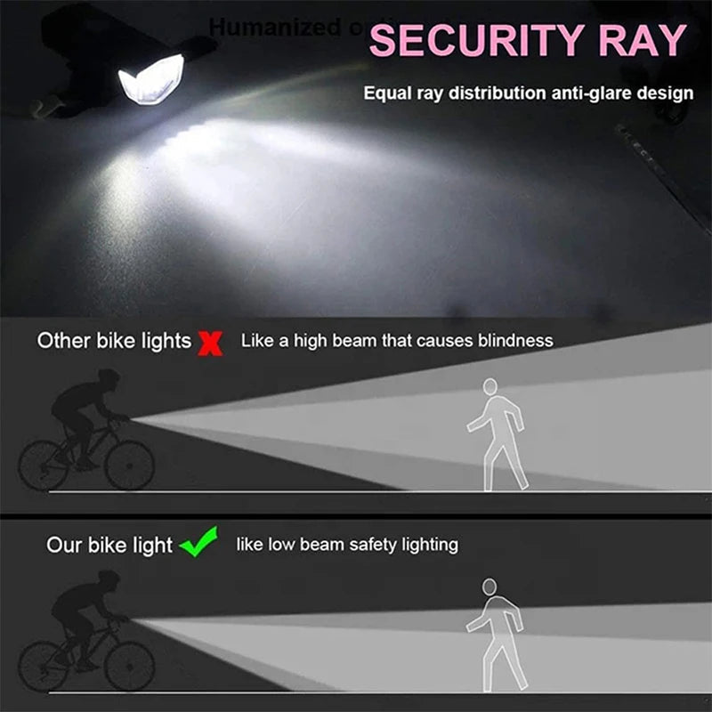 Fahrradlicht USB LED Wiederaufladbares Set Rennrad Vorder- und Rücklicht Lampe Taschenlampe Fahrradbeleuchtung Fahrradzubehör - flohmarkt-deutschland.shop