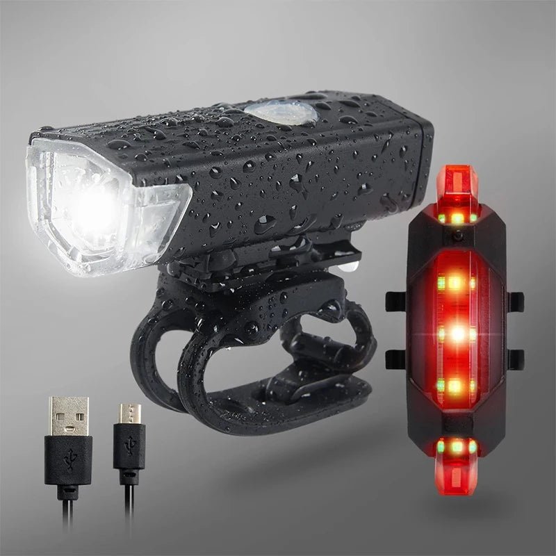 Fahrradlicht USB LED Wiederaufladbares Set Rennrad Vorder- und Rücklicht Lampe Taschenlampe Fahrradbeleuchtung Fahrradzubehör - flohmarkt-deutschland.shop