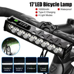 Fahrradlicht Vorne 8/17LED 25500 Lumen Fahrradbeleuchtung 10000mAh Wasserdichte Taschenlampe USB-Aufladung MTB Rennrad Fahrradlampe Zubehör - flohmarkt-deutschland.shop