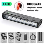 Fahrradlicht Vorne 8/17LED 25500 Lumen Fahrradbeleuchtung 10000mAh Wasserdichte Taschenlampe USB-Aufladung MTB Rennrad Fahrradlampe Zubehör - flohmarkt-deutschland.shop