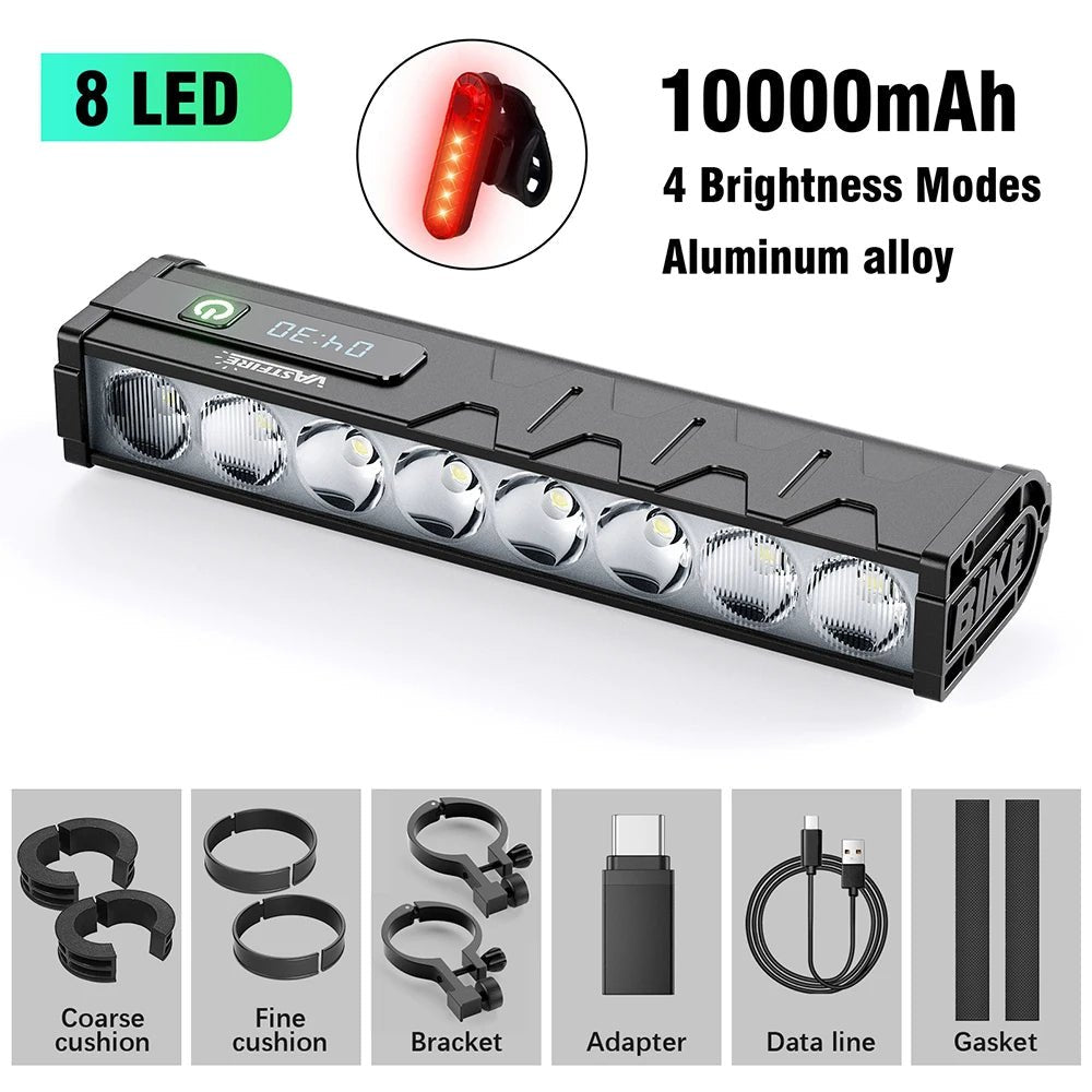 Fahrradlicht Vorne 8/17LED 25500 Lumen Fahrradbeleuchtung 10000mAh Wasserdichte Taschenlampe USB-Aufladung MTB Rennrad Fahrradlampe Zubehör - flohmarkt-deutschland.shop