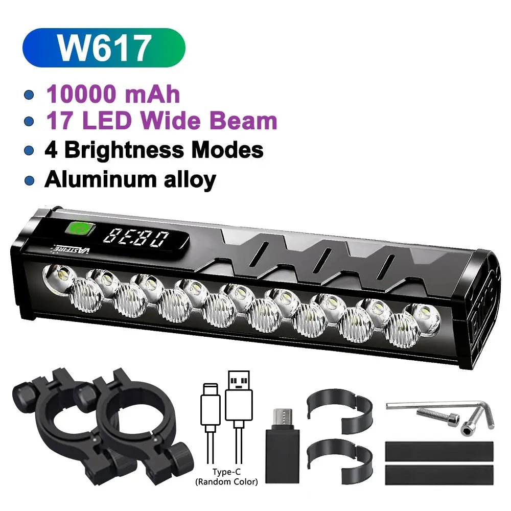 Fahrradlicht Vorne 8/17LED 25500 Lumen Fahrradbeleuchtung 10000mAh Wasserdichte Taschenlampe USB-Aufladung MTB Rennrad Fahrradlampe Zubehör - flohmarkt-deutschland.shop