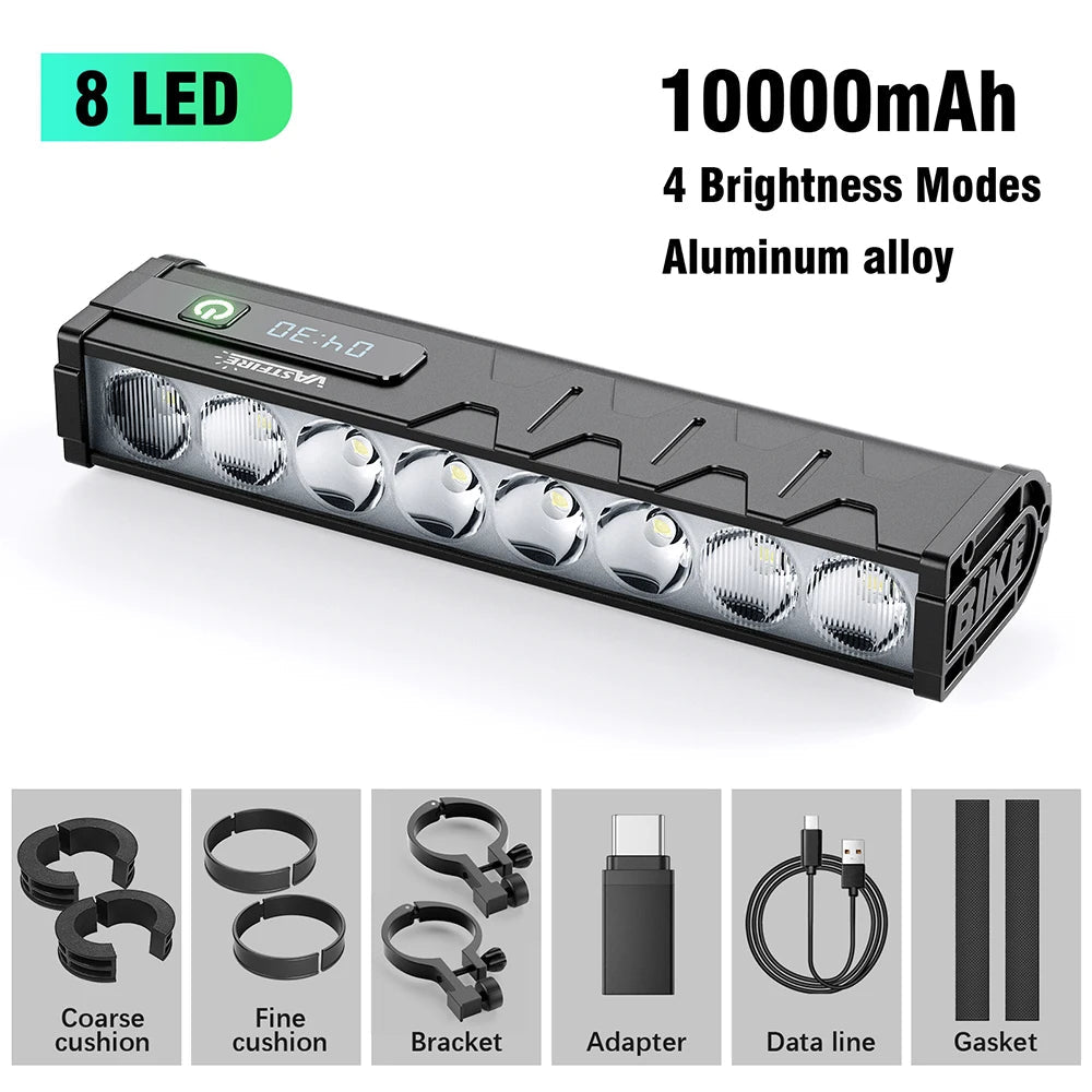 Fahrradlicht Vorne 8/17LED 25500 Lumen Fahrradbeleuchtung 10000mAh Wasserdichte Taschenlampe USB-Aufladung MTB Rennrad Fahrradlampe Zubehör - flohmarkt-deutschland.shop