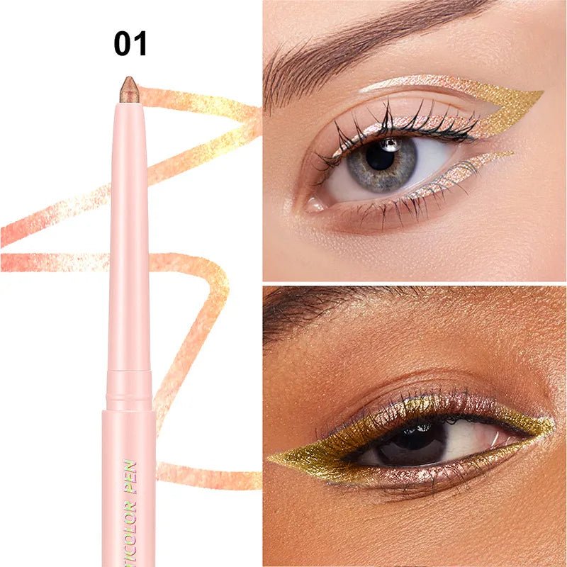 Farbwechselnder Lidschattenstift Multi-Chrome Eyeliner Wasserfest Langanhaltend Glatter Creme-Gel-Liner Augen-Make-up Glitzer-Lidschatten - flohmarkt-deutschland.shop