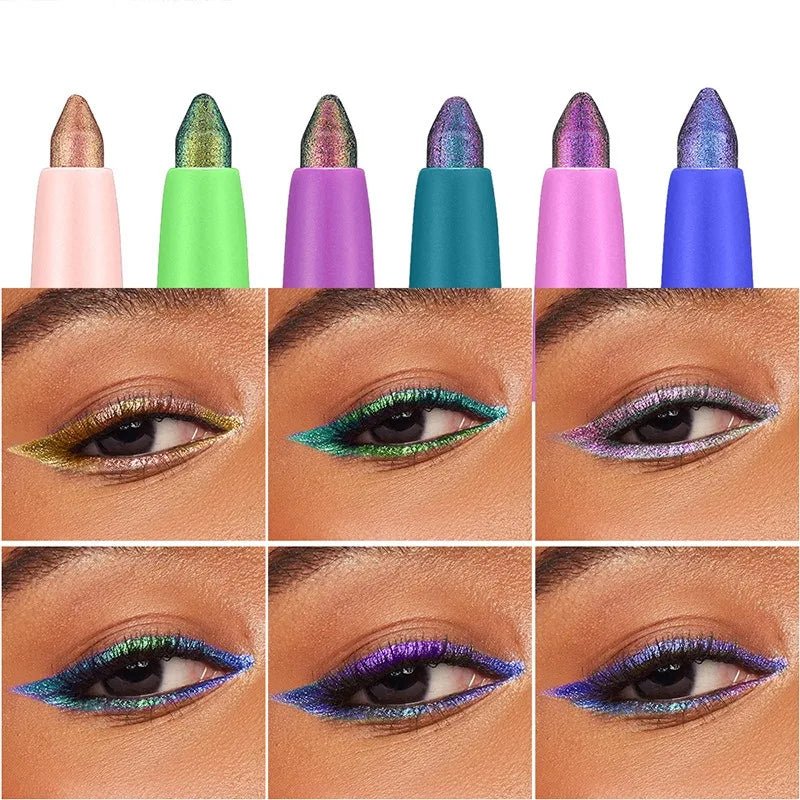 Farbwechselnder Lidschattenstift Multi-Chrome Eyeliner Wasserfest Langanhaltend Glatter Creme-Gel-Liner Augen-Make-up Glitzer-Lidschatten - flohmarkt-deutschland.shop