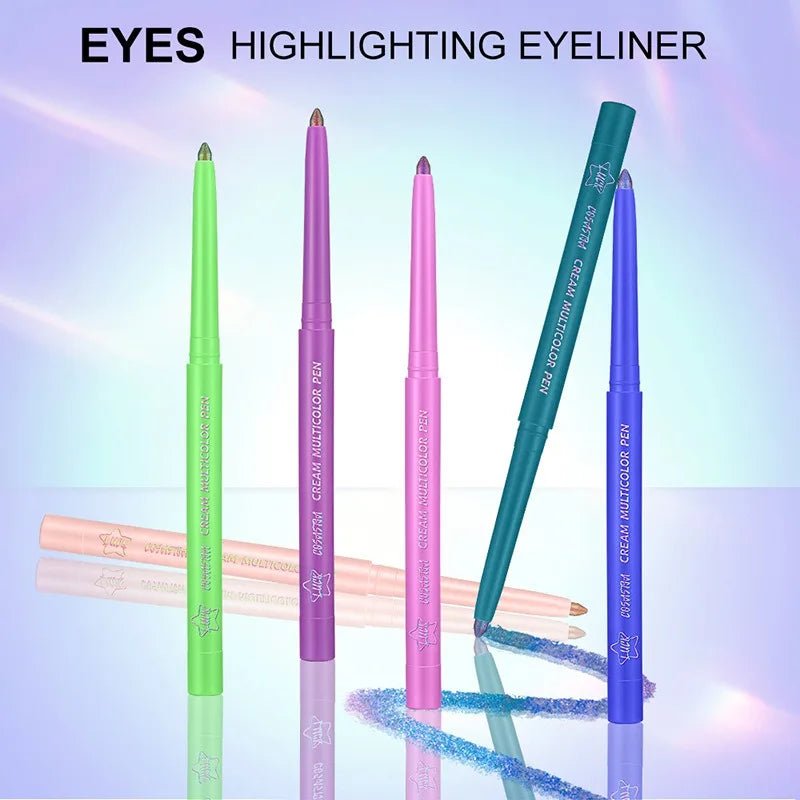 Farbwechselnder Lidschattenstift Multi-Chrome Eyeliner Wasserfest Langanhaltend Glatter Creme-Gel-Liner Augen-Make-up Glitzer-Lidschatten - flohmarkt-deutschland.shop