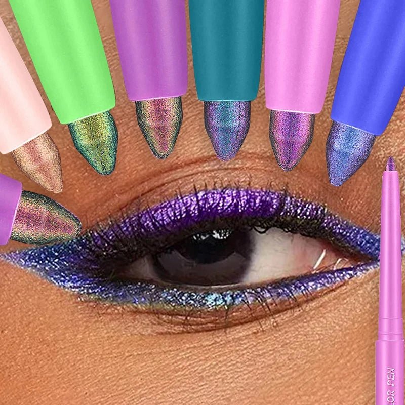 Farbwechselnder Lidschattenstift Multi-Chrome Eyeliner Wasserfest Langanhaltend Glatter Creme-Gel-Liner Augen-Make-up Glitzer-Lidschatten - flohmarkt-deutschland.shop