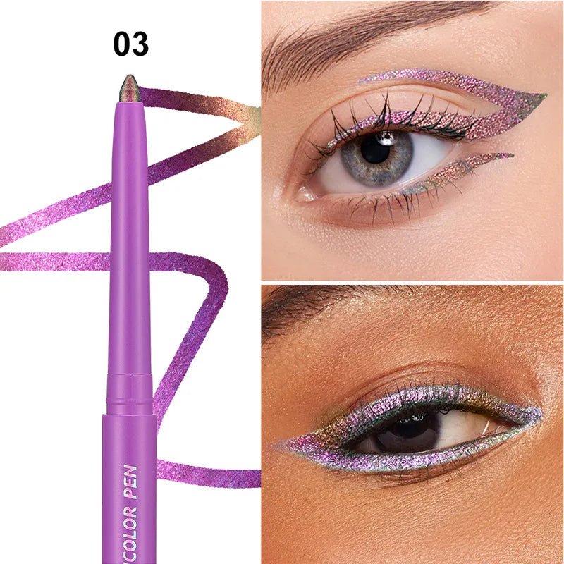 Farbwechselnder Lidschattenstift Multi-Chrome Eyeliner Wasserfest Langanhaltend Glatter Creme-Gel-Liner Augen-Make-up Glitzer-Lidschatten - flohmarkt-deutschland.shop