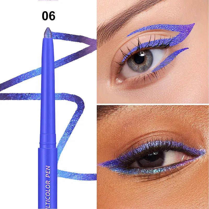 Farbwechselnder Lidschattenstift Multi-Chrome Eyeliner Wasserfest Langanhaltend Glatter Creme-Gel-Liner Augen-Make-up Glitzer-Lidschatten - flohmarkt-deutschland.shop