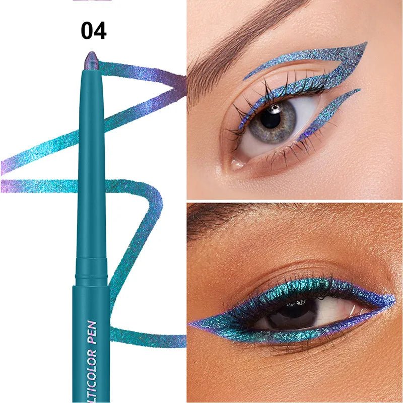 Farbwechselnder Lidschattenstift Multi-Chrome Eyeliner Wasserfest Langanhaltend Glatter Creme-Gel-Liner Augen-Make-up Glitzer-Lidschatten - flohmarkt-deutschland.shop
