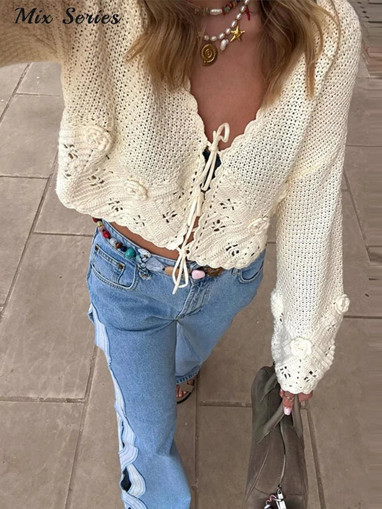 Fashion Side Hollow Out Jeans Women's High Waist Straight Leg Denim Pants 2026 Summer New Lady Trendy Casual Streetwear - flohmarkt-deutschland.shop