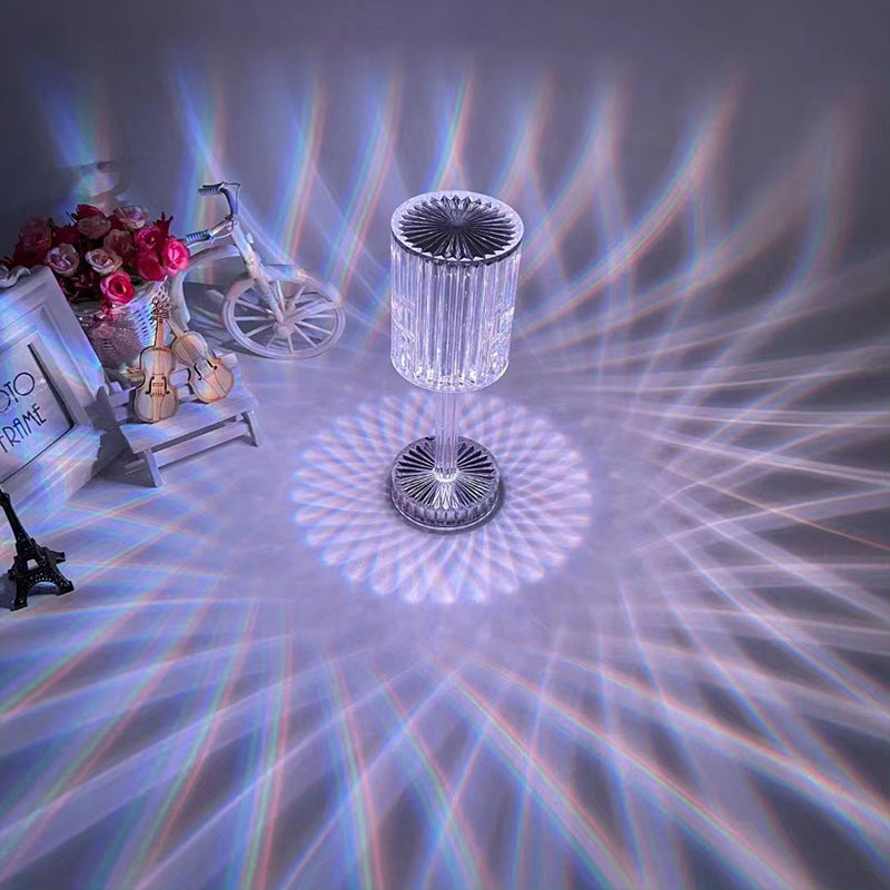 Modern Minimalist Touch Table Lamp with Crystal Design