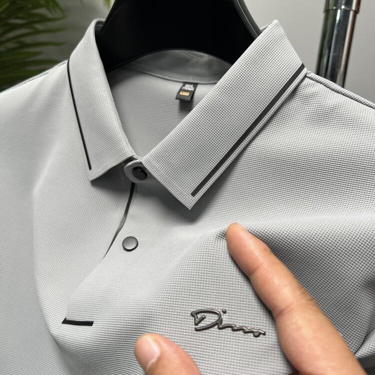 2023 Summer Men's Polo Shirt - Slim Fit Ice Silk Tee