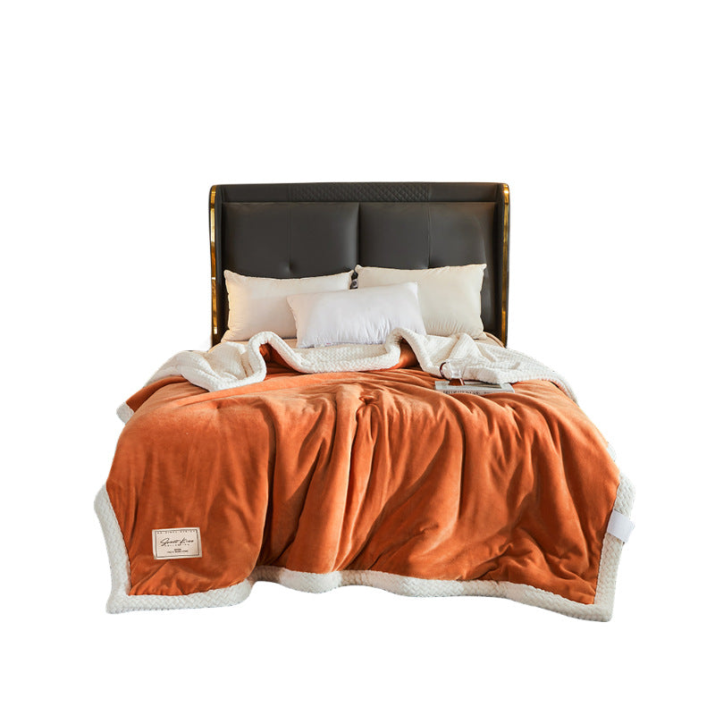 Luxury Thick Solid Color Three-Layer Milk Velvet Blanket