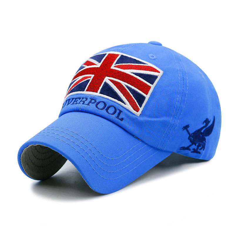 Korean Style Cotton Baseball Cap with Embroidered Flag