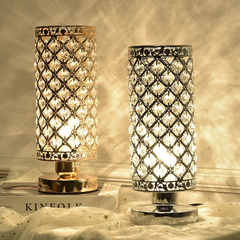 LED Modern Touch Decorative Lamp in Pink Crystal Design