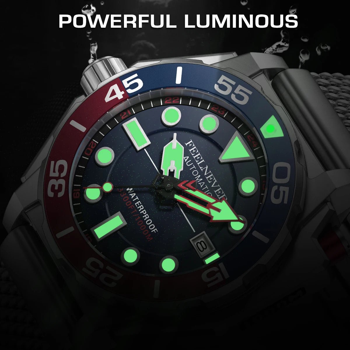 Feelnever Design Herren mechanische Uhren Luxus Automatik uhr für Herren Mode leuchtende Taucher uhr Herren Relogios Masculino - flohmarkt-deutschland.shop