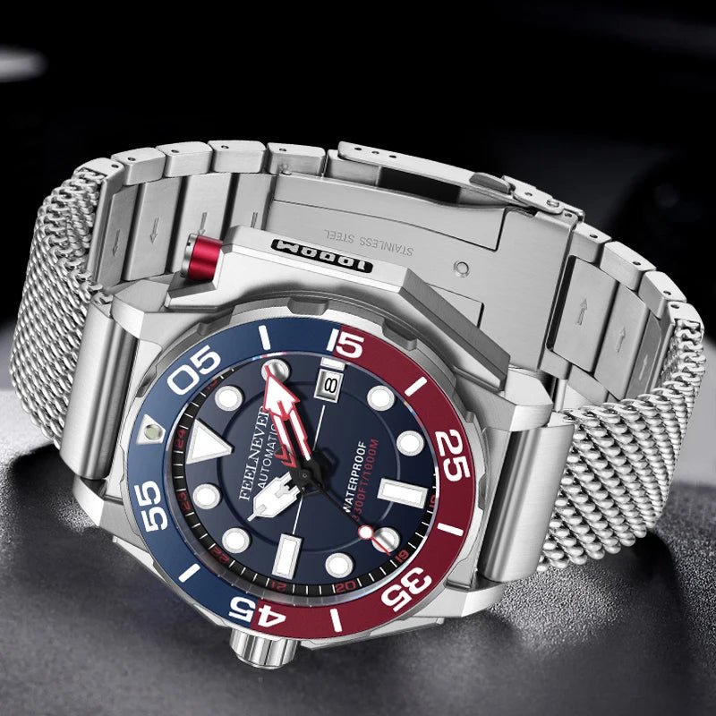 Feelnever Design Herren mechanische Uhren Luxus Automatik uhr für Herren Mode leuchtende Taucher uhr Herren Relogios Masculino - flohmarkt-deutschland.shop
