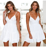 Female New Summer Fashionable Solid Color Dress Sexy Lace Strap Elegant Dresses Splicing Women's Seaside Vocation Wear - flohmarkt-deutschland.shop