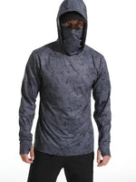 Fishing Shirt Hooded Men Fishing Clothes Outdoor Summer Mask Hoodie Sun Uv Protection Performance Jersey - flohmarkt-deutschland.shop