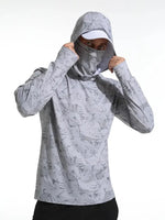 Fishing Shirt Hooded Men Fishing Clothes Outdoor Summer Mask Hoodie Sun Uv Protection Performance Jersey - flohmarkt-deutschland.shop