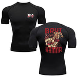 Fitness T-shirt Anime Baki Hanma Men T Shirt Gym Outdoor Training MMA Rash Guard Boxing T shirt Herren Jiu Jitsu Bjj Sport Shirt - flohmarkt-deutschland.shop
