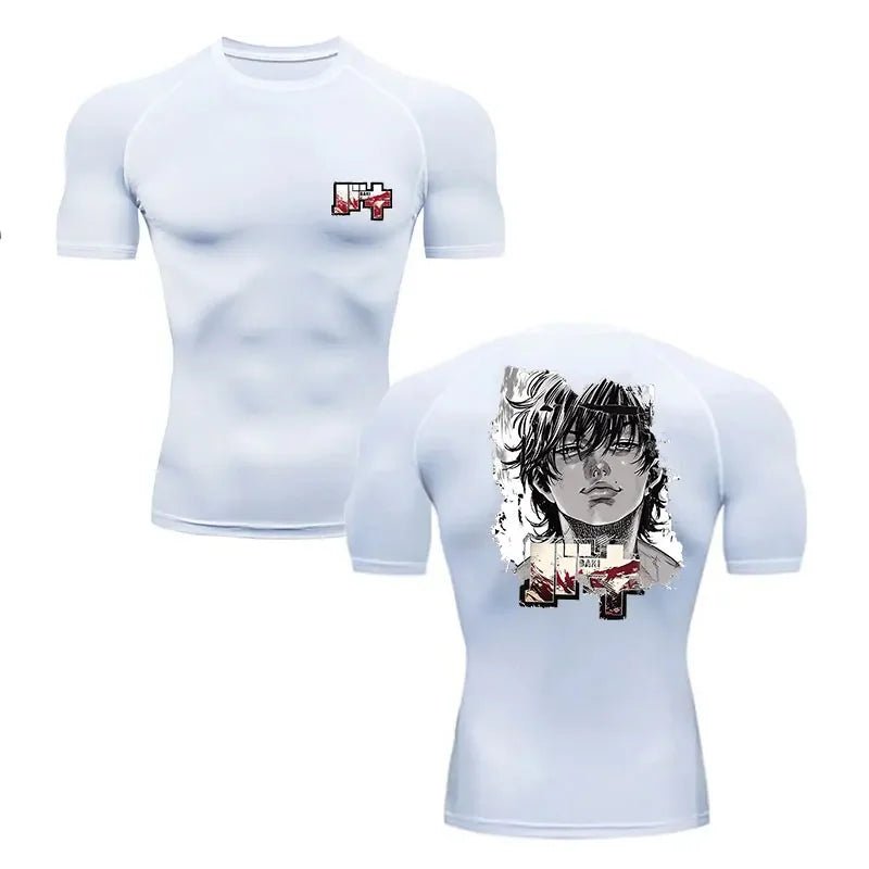 Fitness T-shirt Anime Baki Hanma Men T Shirt Gym Outdoor Training MMA Rash Guard Boxing T shirt Herren Jiu Jitsu Bjj Sport Shirt - flohmarkt-deutschland.shop