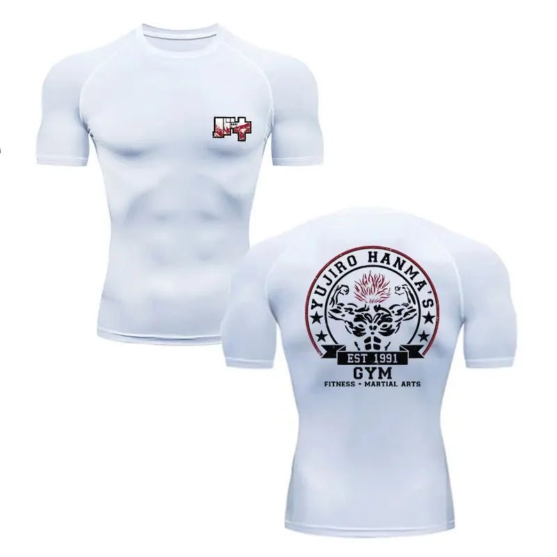 Fitness T-shirt Anime Baki Hanma Men T Shirt Gym Outdoor Training MMA Rash Guard Boxing T shirt Herren Jiu Jitsu Bjj Sport Shirt - flohmarkt-deutschland.shop