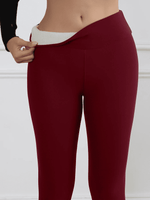 Fleece-Damen-Leggings, dicke Schlaghose, hohe Taille, Thermo-Strumpfhose, Bauchkontrolle, Winter, warme Leggings, Freizeitkleidung - flohmarkt-deutschland.shop