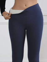 Fleece-Damen-Leggings, dicke Schlaghose, hohe Taille, Thermo-Strumpfhose, Bauchkontrolle, Winter, warme Leggings, Freizeitkleidung - flohmarkt-deutschland.shop